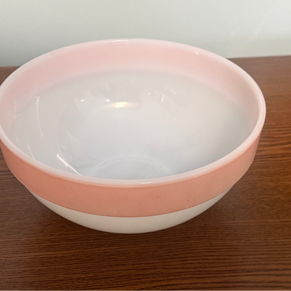 Vintage Fire King Pink and White Bowl
